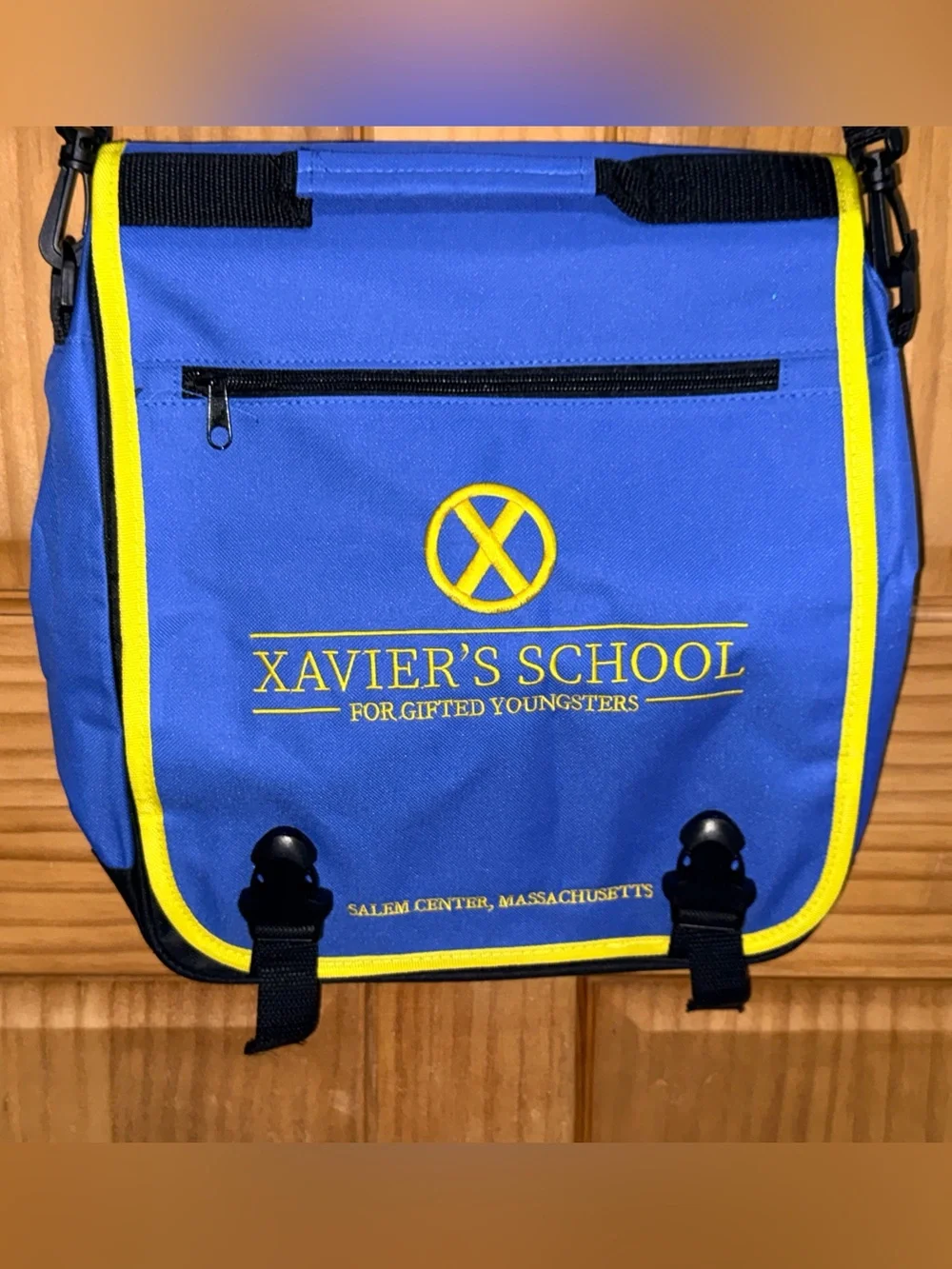 NWOT Loot Crate Blue & Yellow Xavier's School Messenger Bag -14.5x13x4